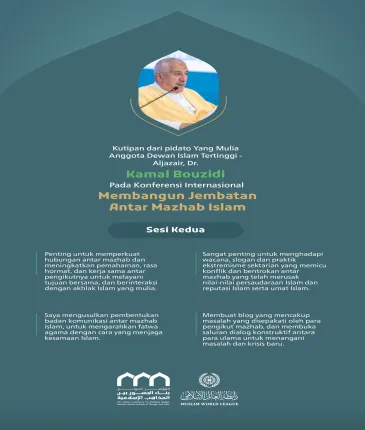 Kutipan dari pidato Yang Mulia Anggota Dewan Islam Tertinggi - Aljazair, Dr. Kamal Bouzidi, pada konferensi internasional: