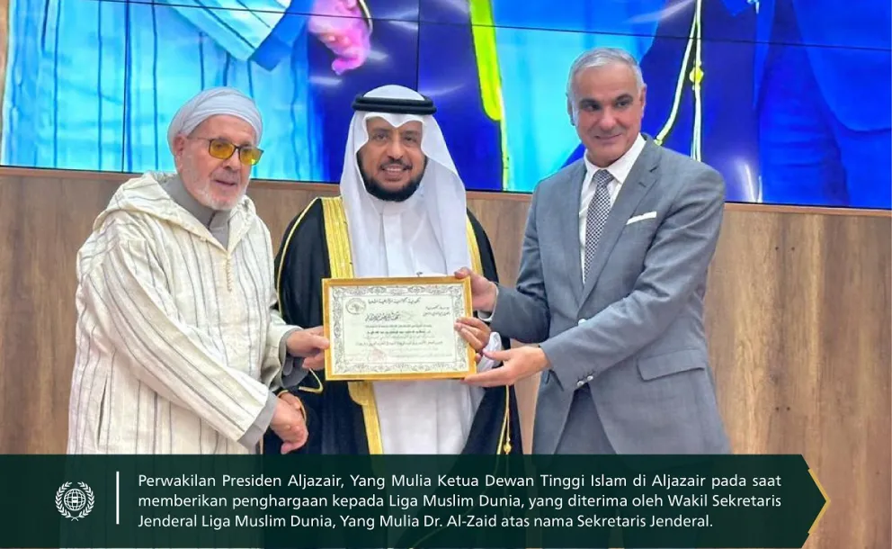 Di bawah naungan Presiden Republik Aljazair, Yang Mulia Presiden Abdelmadjid Tebboune, dan sebagai tanggapan atas undangan resmi yang diterima oleh Yang Mulia Sekretaris Jenderal Liga Muslim Dunia, Ketua Asosiasi Ulama Muslim, Syekh Dr.Mohammed Al-Issa