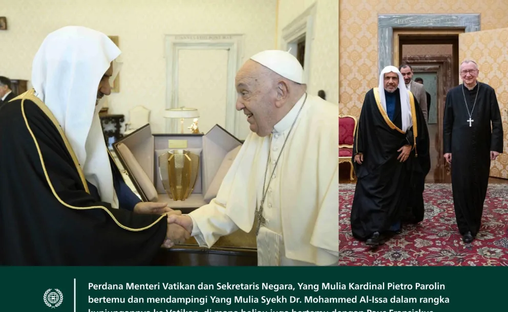 Pada pagi hari kemarin, Paus Fransiskus, Pemimpin Gereja Katolik, menerima Yang Mulia Sekretaris Jenderal LMD, Ketua Organisasi Ulama Muslim, Syekh Dr. Mohammed Alissa
