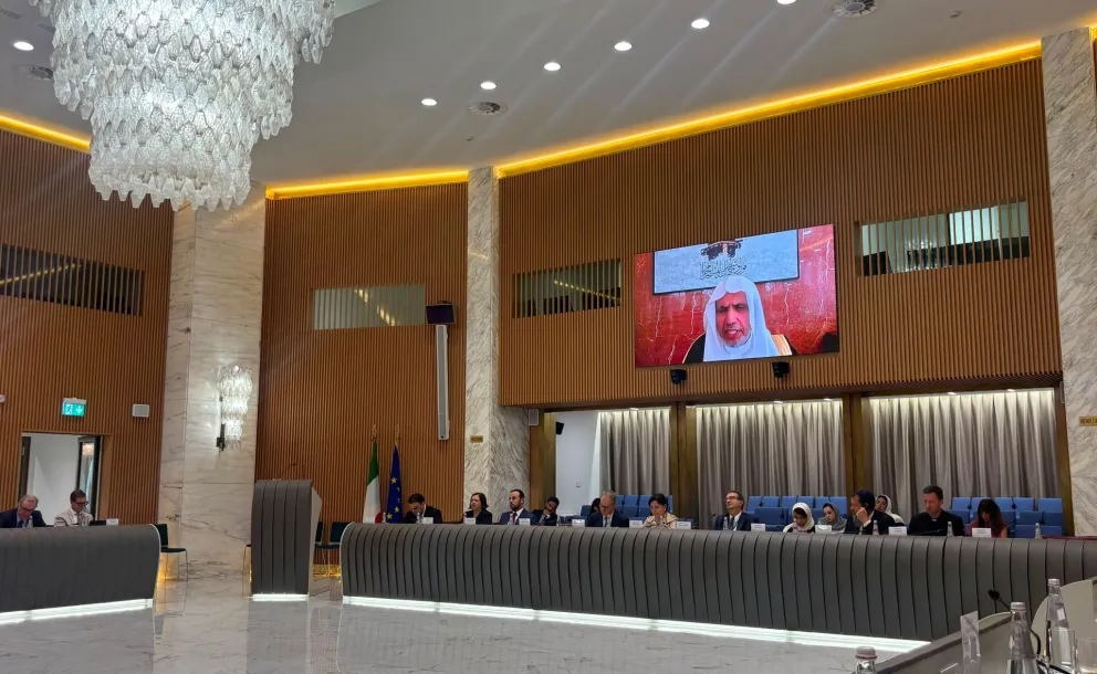 This evening, His Excellency Dr. Mohammad Al-Issa, delivered a keynote address by video link at a high-level interfaith dialogue meeting in Rome, Italy.