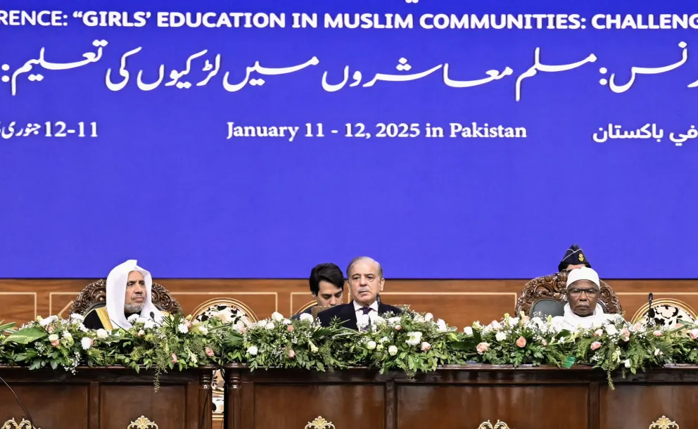 Le Secrétaire général, Président de l’Organisation des savants musulmans, cheikh Mohammed Al-Issa , lors du lancement de la conférence EducationDesFilles dans les sociétés musulmanes depuis la capitale pakistanaise, Islamabad :