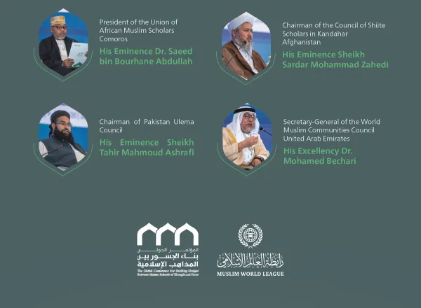 Inaugurated by His Excellency Sheikh Dr. Mohammed Alissa, the speakers at the opening session of the Global Conference for Building Bridges between Islamic Schools of Thought and Sects: