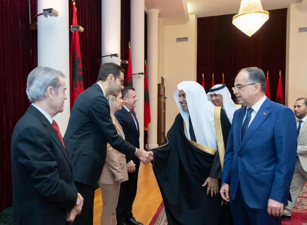 His Excellency Mr. Bajram Begaj, President of the Republic of Albania, awarded His Excellency Sheikh Dr. Mohammed Alissa, Secretary-General of the Muslim World League and Chairman of the Organization of Muslim Scholars