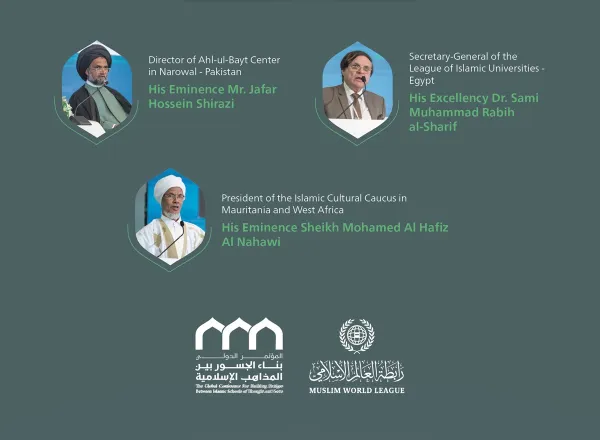 Inaugurated by His Excellency Sheikh Dr. Mohammed Alissa, the speakers at the opening session of the Global Conference for Building Bridges between Islamic Schools of Thought and Sects:
