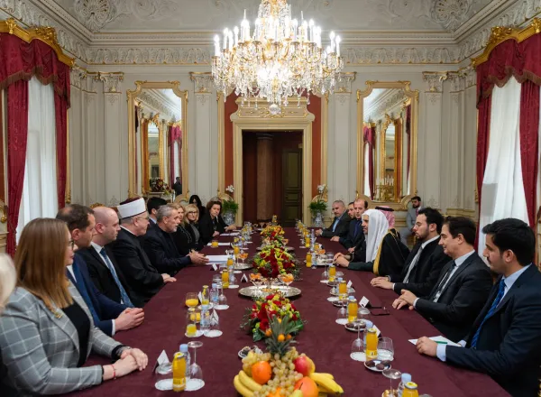 المشيخة الإسلامية وعمدة زغرب ووسائل الإعلام في كرواتيا أثناء احتفائهم اليوم بلقاء معالي الشيخ د.محمد العيسى