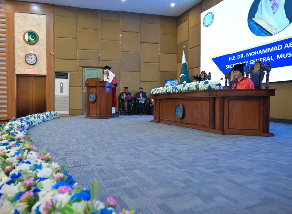 Pakistan’s National University awarded H.E. Sheikh Dr. Mohammed Al-Issa, Secretary-General of the MWL, an Honorary Doctorate in the Philosophy of International Relations