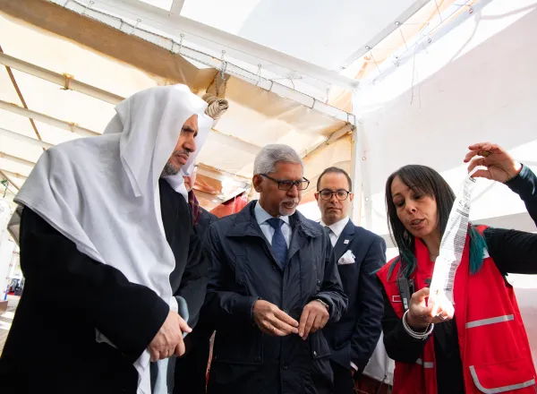 د.العيسى يلتقي رئيس جمعيات الصليب الأحمر والهلال الأحمر على متن سفينة "أوشن فايكينغ"