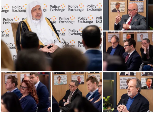 En un diálogo ampliado en dos sesiones distintas organizadas por el prestigioso centro de investigación "Policy Exchange", el Secretario General Sheij Mohammed Al-Issa