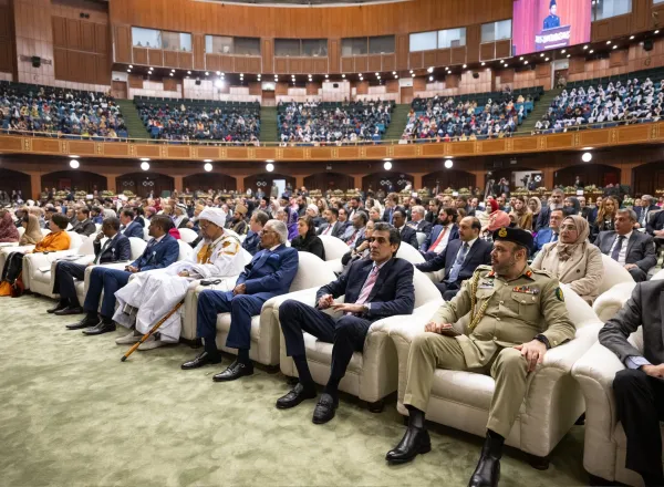 Secretary General, President Organization of Muslim Scholars Sheikh Mohammed Al-Issa at the launch of Girls Education in Muslim Societies conference from Pakistan's capital Islamabad: