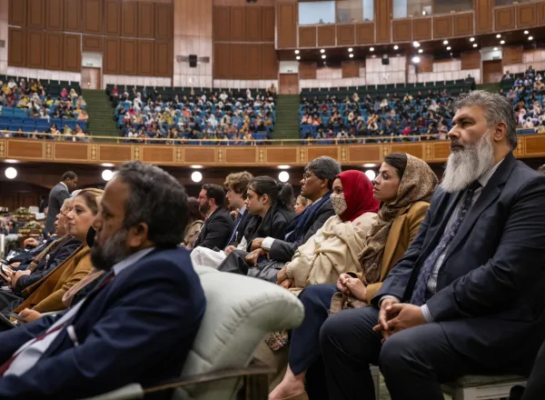 Prime Minister of Islamic Republic of Pakistan Mr. Muhammad Shehbaz Sharif, during his sponsorship of the conference. World Islamic League: #GirlsEducation in Muslim societies, from Pakistan's capital Islamabad: