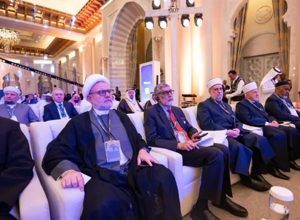 His Eminence Sheikh Abdulaziz Al-Sheikh, the Grand Mufti of the Kingdom of Saudi Arabia, at the inaugural session of the second edition of the Global Conference: