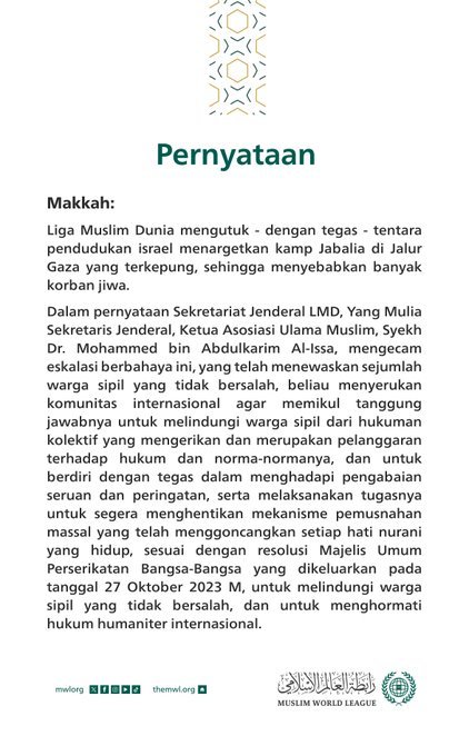 Pernyataan dari Liga Muslim Dunia: