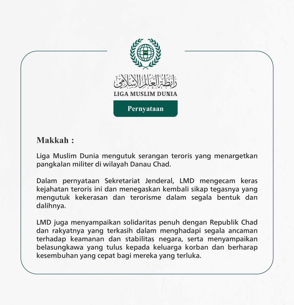 Pernyataan dari Liga Muslim Dunia: